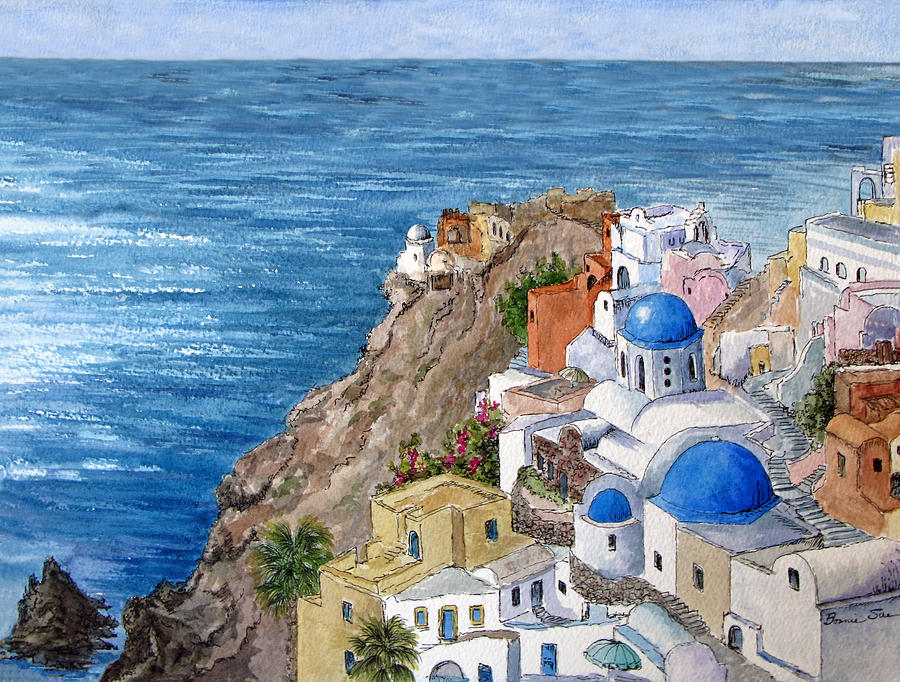 Greece Painting - Santorini by Bonnie Sue Schwartz