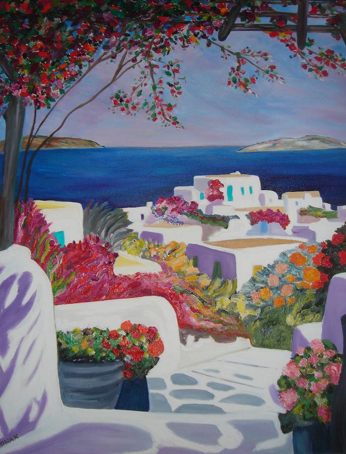 Santorini Painting by Dorota Nowak