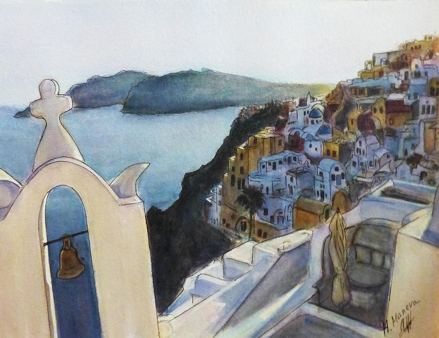 Santorini Painting by Henrieta Maneva