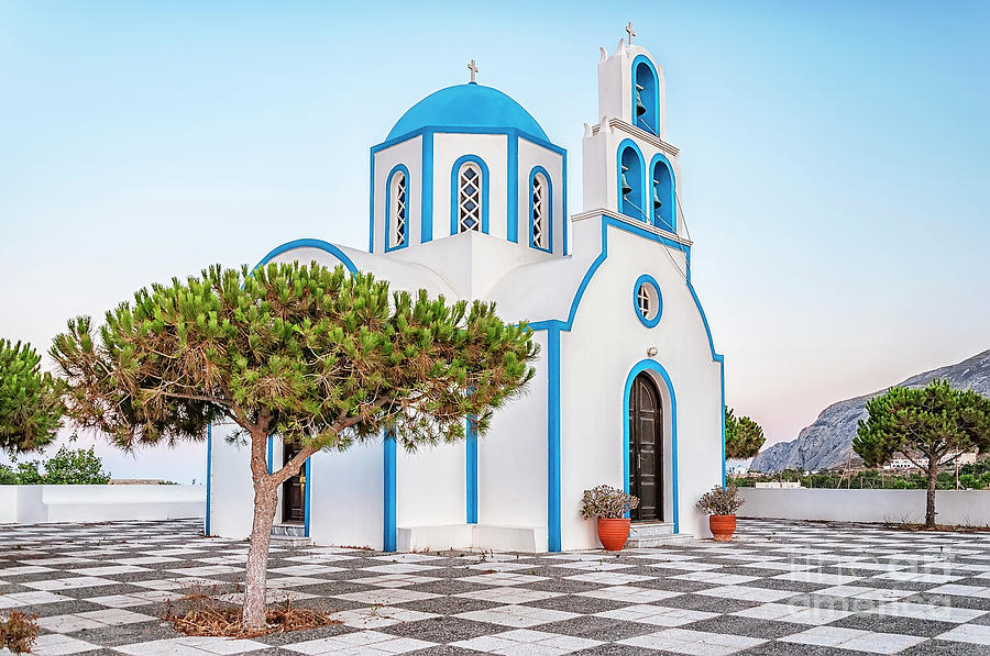 Santorini Kamari Church Photograph by Antony McAulay