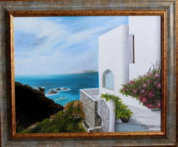 Santorini Painting by Margaret Greczi - Pixels