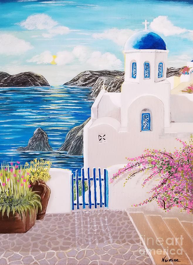 Acrylic Painting on Canvas - Santorini-Greece