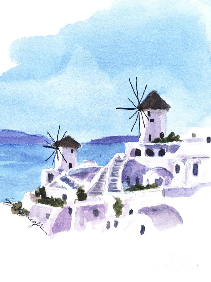 Santorini Painting by Suzanne Krueger