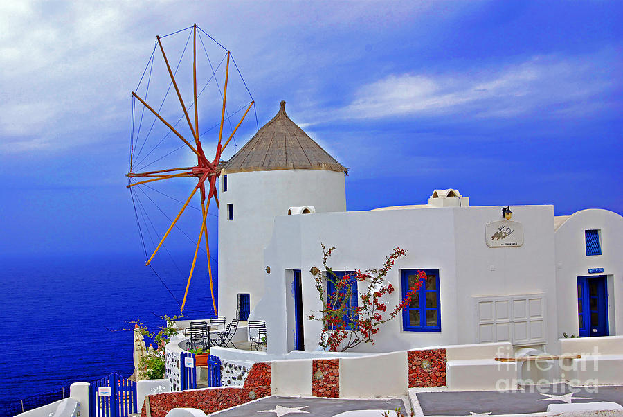 Santorini Windmills Photograph by Rich Walter