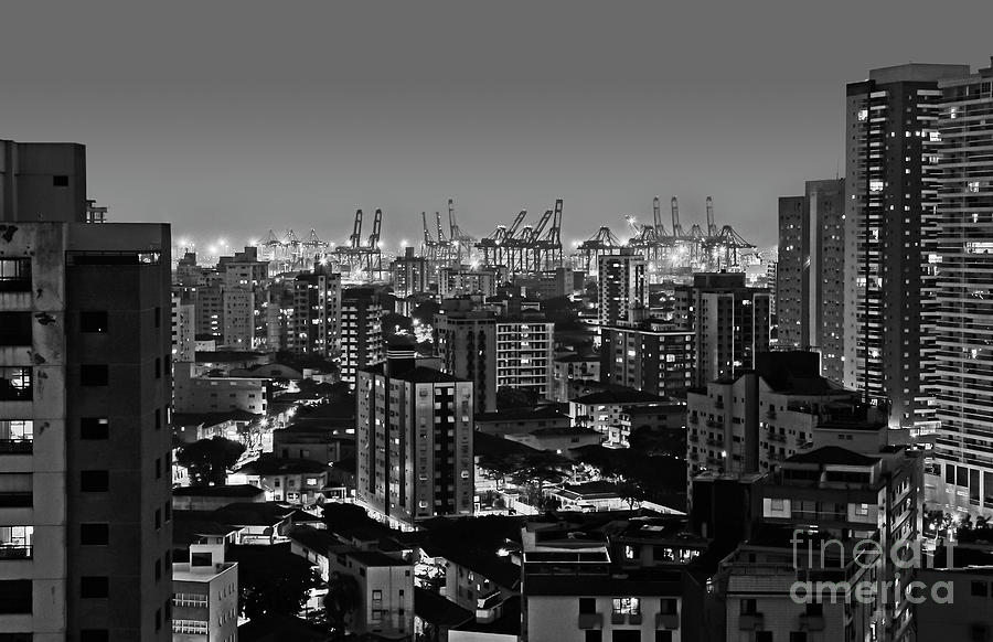 Santos - Sao Paulo - Brazil - Buildings and Harbor Photograph by Carlos Alkmin