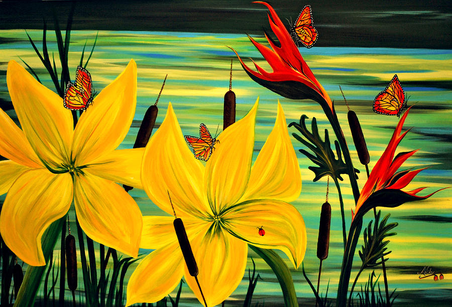 Butterfly Painting - Santuary by Adele Moscaritolo