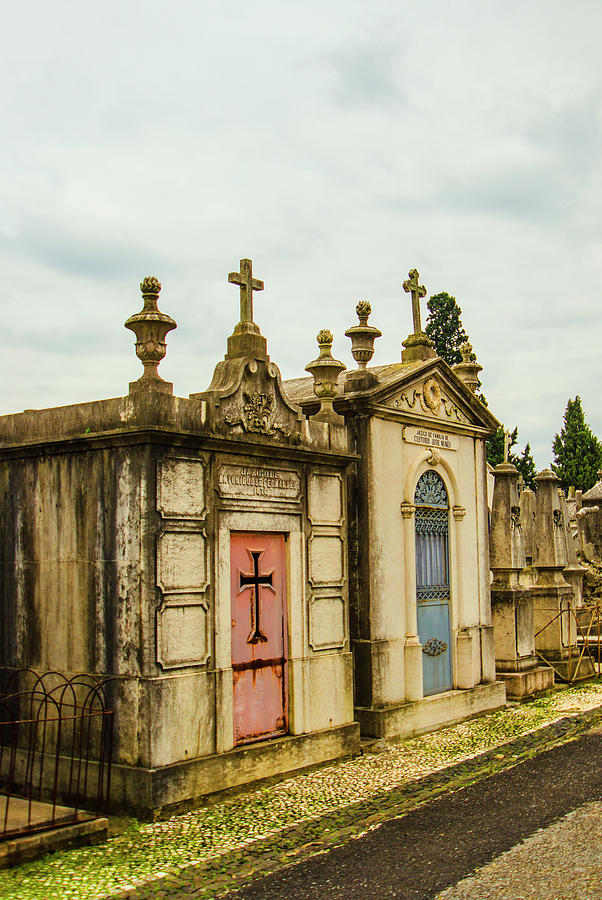 Sao Joao Cemetery Mausoleum Pair Photograph by Deborah Smolinske