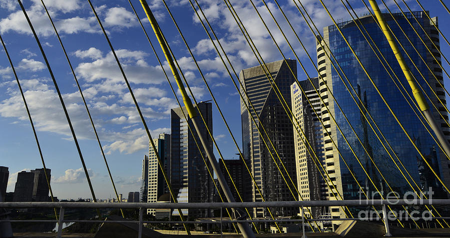 Sao Paulo - Stayed Bridge Ponte Estaiada Photograph by Carlos Alkmin