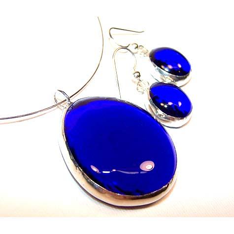 Recycled Glass Jewelry - Saphire Blue by Kelly DuPrat