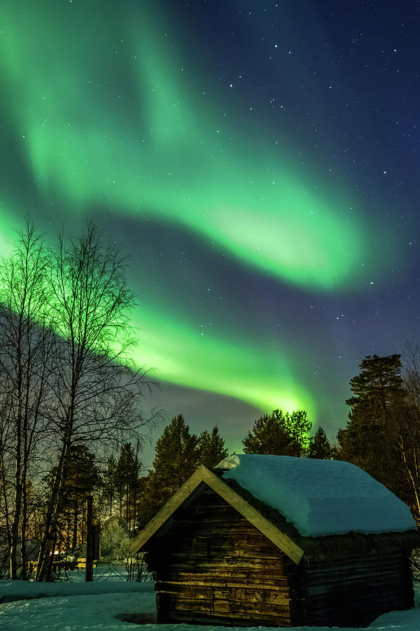 Sapmi Hut Under the Northern Lights Karasjok Norway Photograph by Adam Rainoff