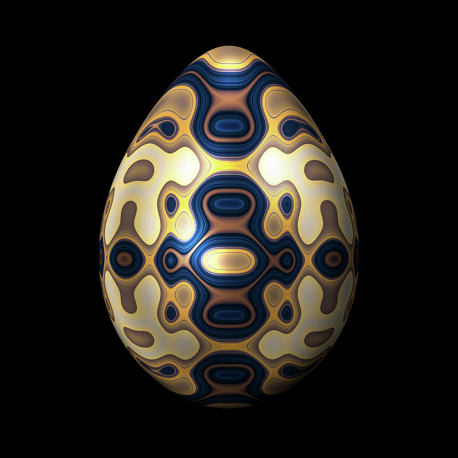 Sapphire and Gold Imperial Easter Egg Digital Art by Hakon Soreide
