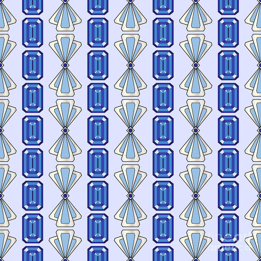 Sapphire Deco Stripe Digital Art by MM Anderson