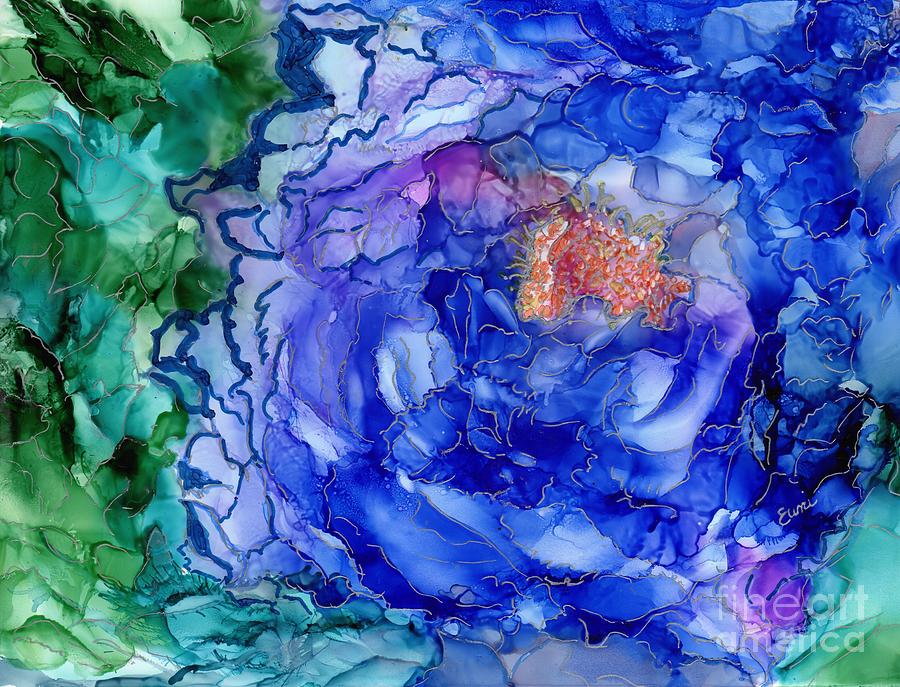 Flowers Still Life Painting - Sapphire by Eunice Warfel