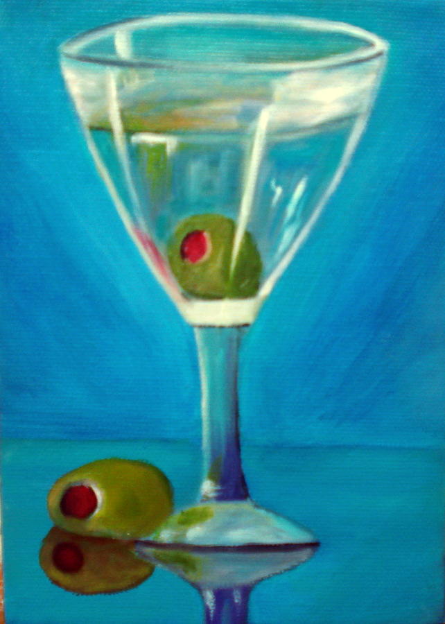 Sapphire Martini Painting by Susan Dehlinger