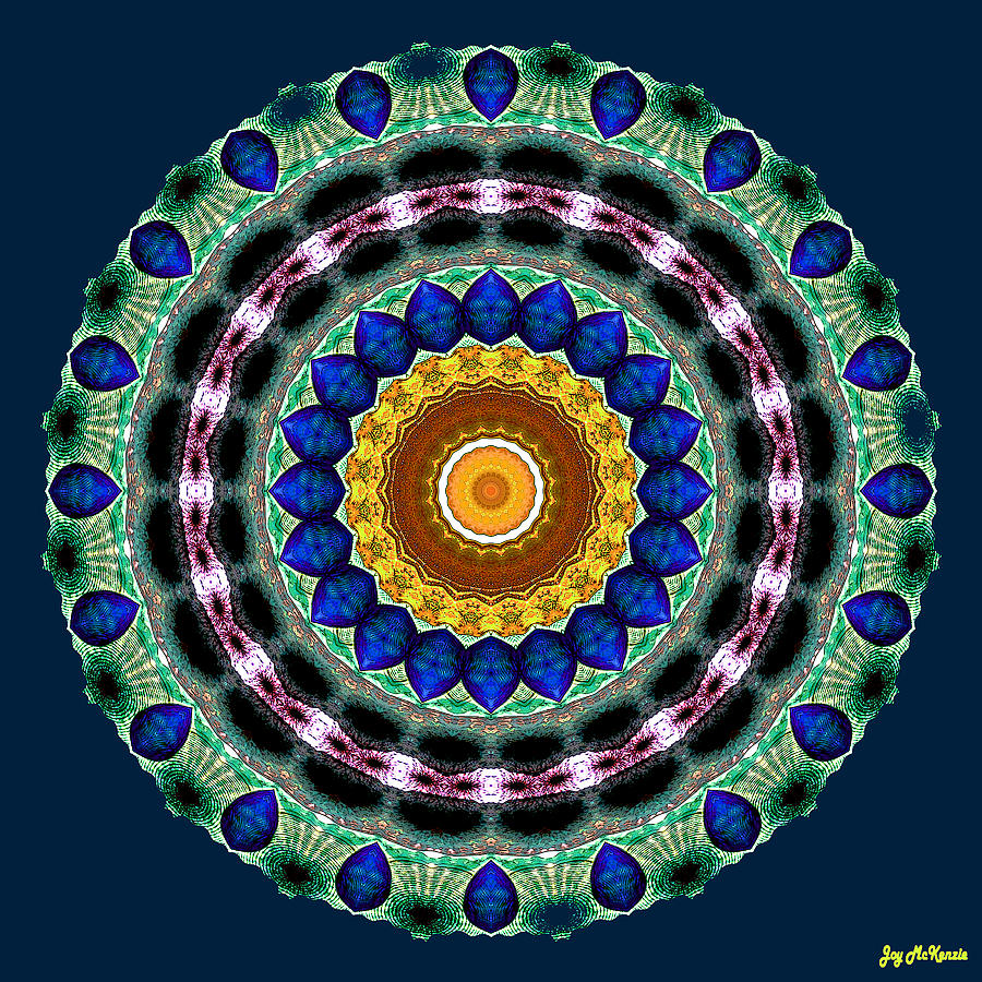 Abstract Digital Art - Sapphire Necklace Mandala by Joy McKenzie