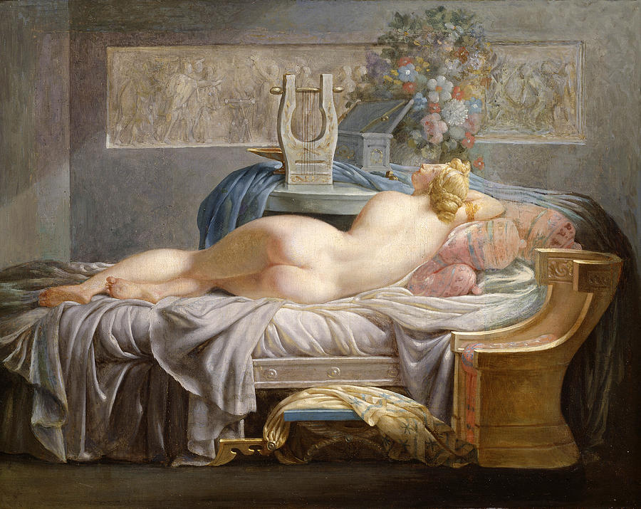 Sappho Painting by Attributed to Jean-Baptiste Regnault