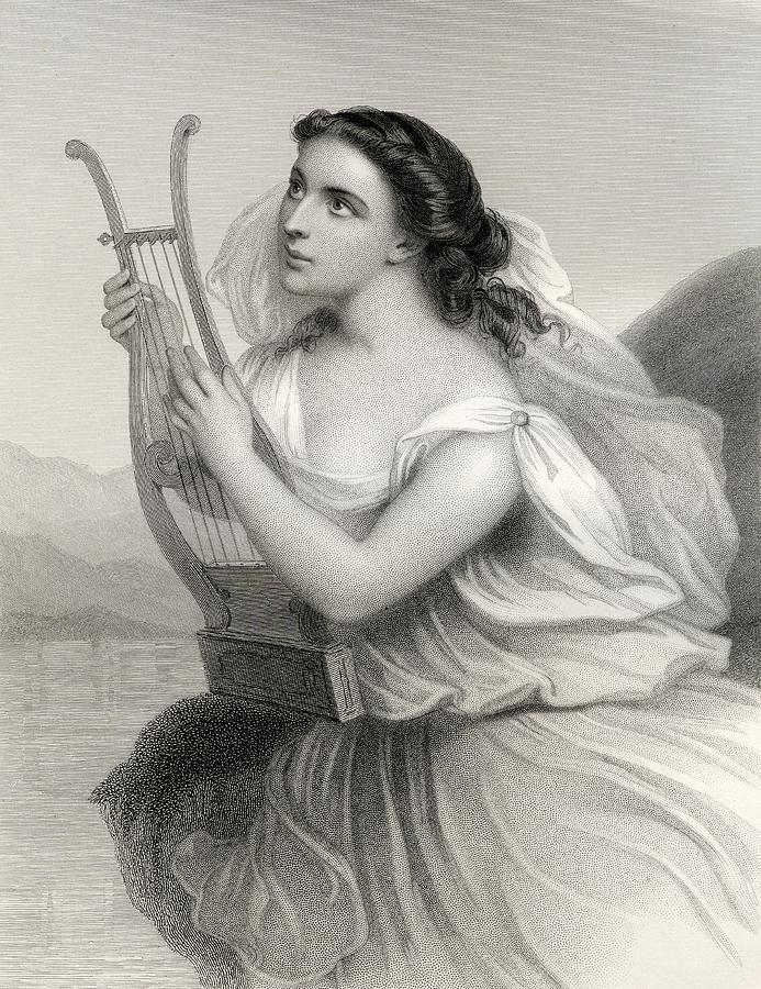Art Work Drawing - Sappho,born Between 630 612 B.c. 570 by Vintage Design Pics Art Work Drawing - Sappho,born Between 630 612 B.c. 570 by Vintage Design Pics