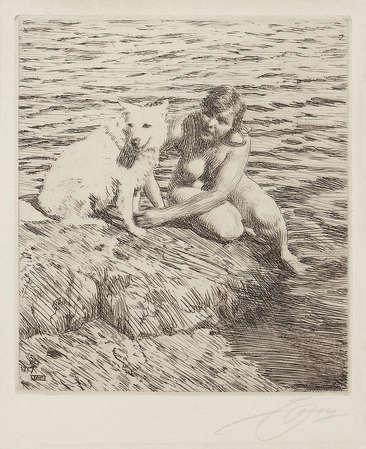 Sappo Drawing by Anders Zorn