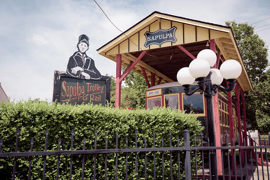 Sapulpa Trolley Rail - Old Route 66 Photograph by Gregory Ballos