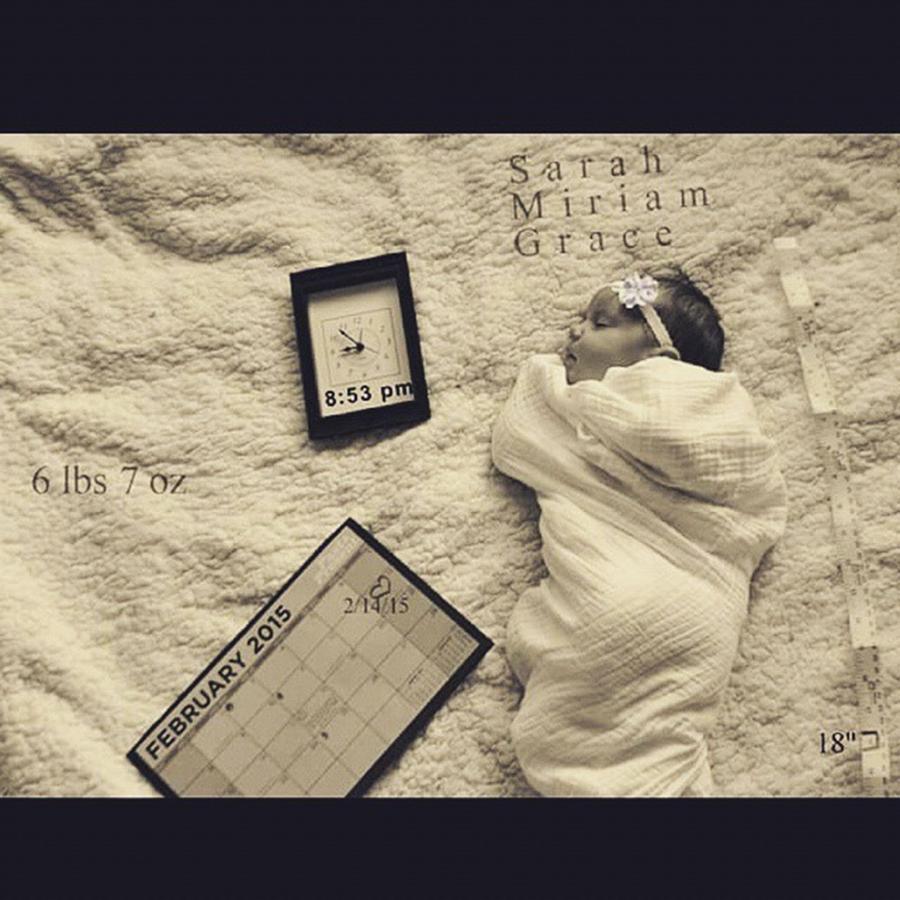 Newborn Photograph - Sarah Miriam Born Feb 14th 2015 Such A by Adrian De Leon Art and Photography