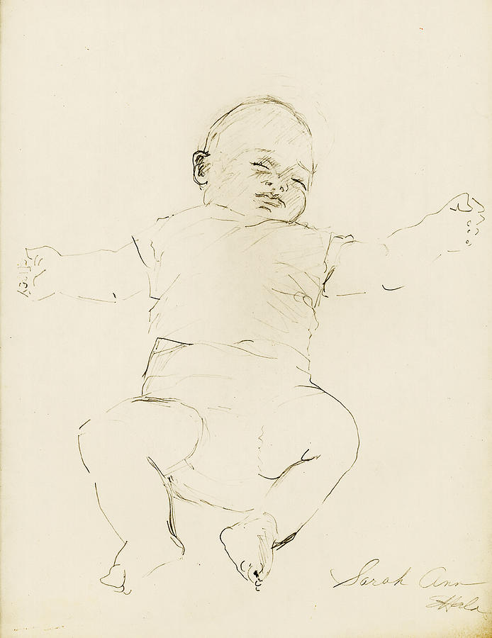 Child Drawing - Sarah Sleeping by Ethel Vrana