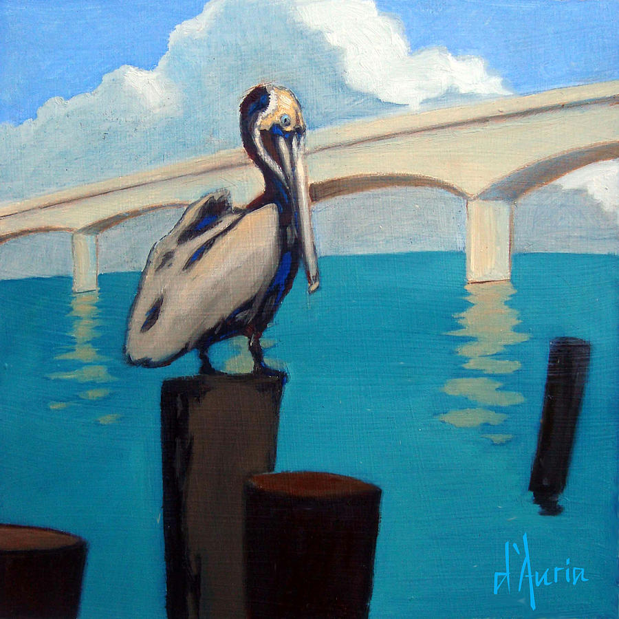 Pelican Painting - Sarasota by Tom Dauria