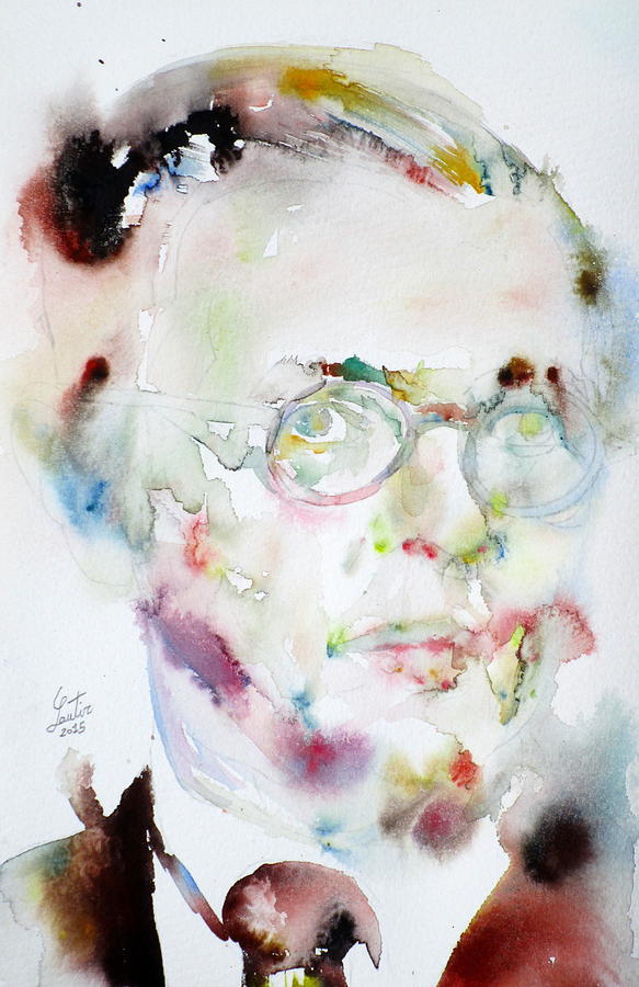 SARTRE - watercolor portrait.2 Painting by Fabrizio Cassetta - Fine Art ...