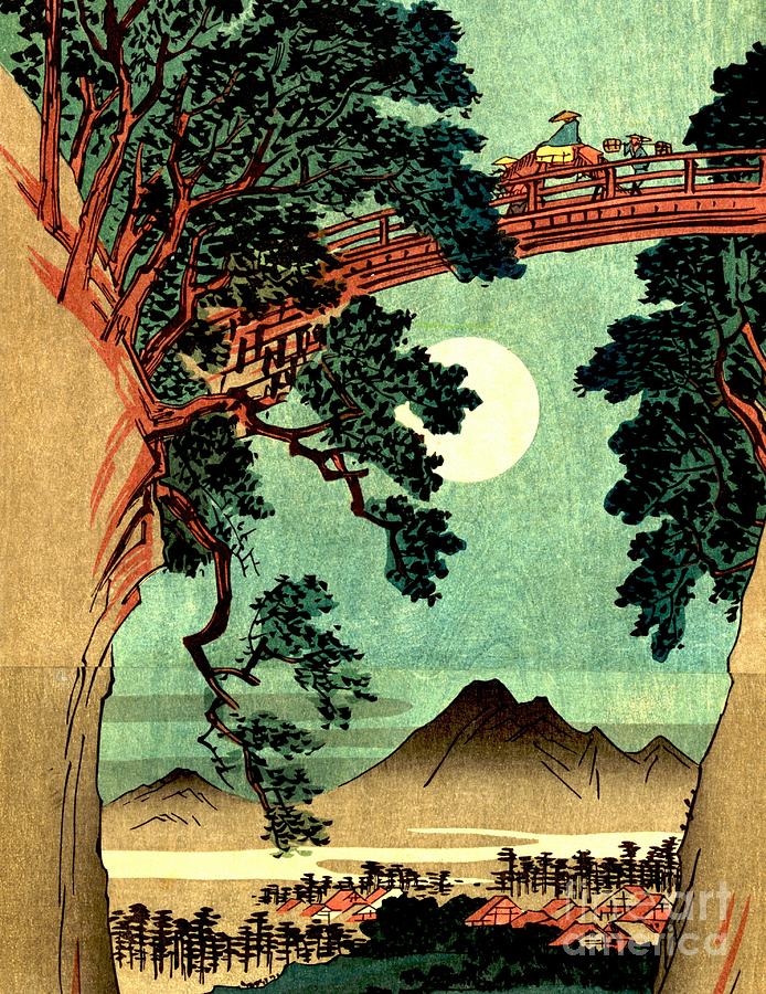 Saruhashi Bridge in Kai Province 1844 Photograph by Padre Art