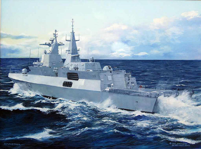 South African Navy Painting - Sas Amatola by Tim Johnson