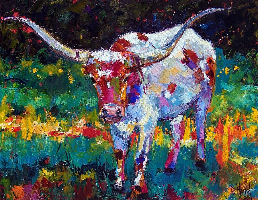 Longhorn Painting - Sassy by Debra Hurd Longhorn Painting - Sassy by Debra Hurd