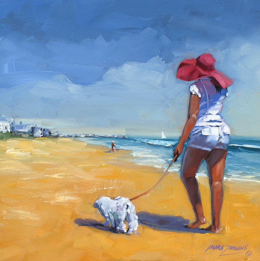 Dog Painting - Sassy Three by Laura Lee Zanghetti