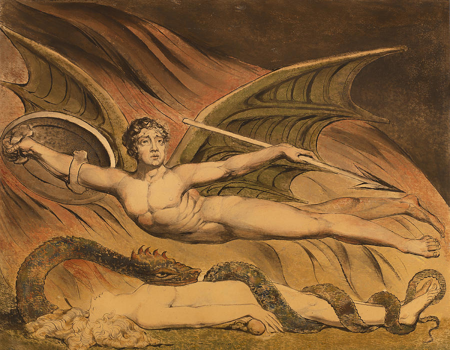 Vintage Painting - Satan Exulting over Eve by Mountain Dreams