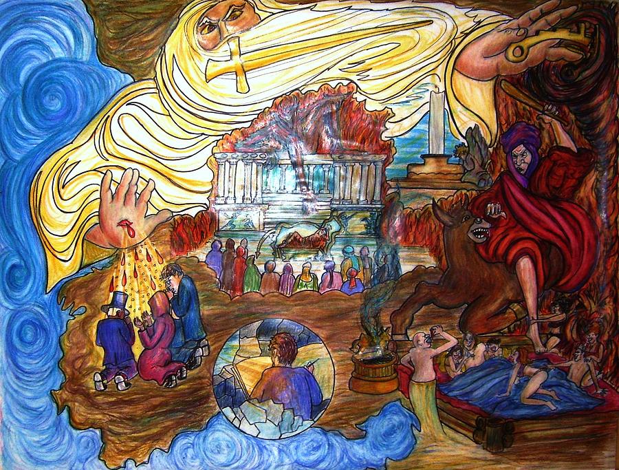 Jesus Drawing - Satans Throne by Richard Hubal Jesus Drawing - Satans Throne by Richard Hubal