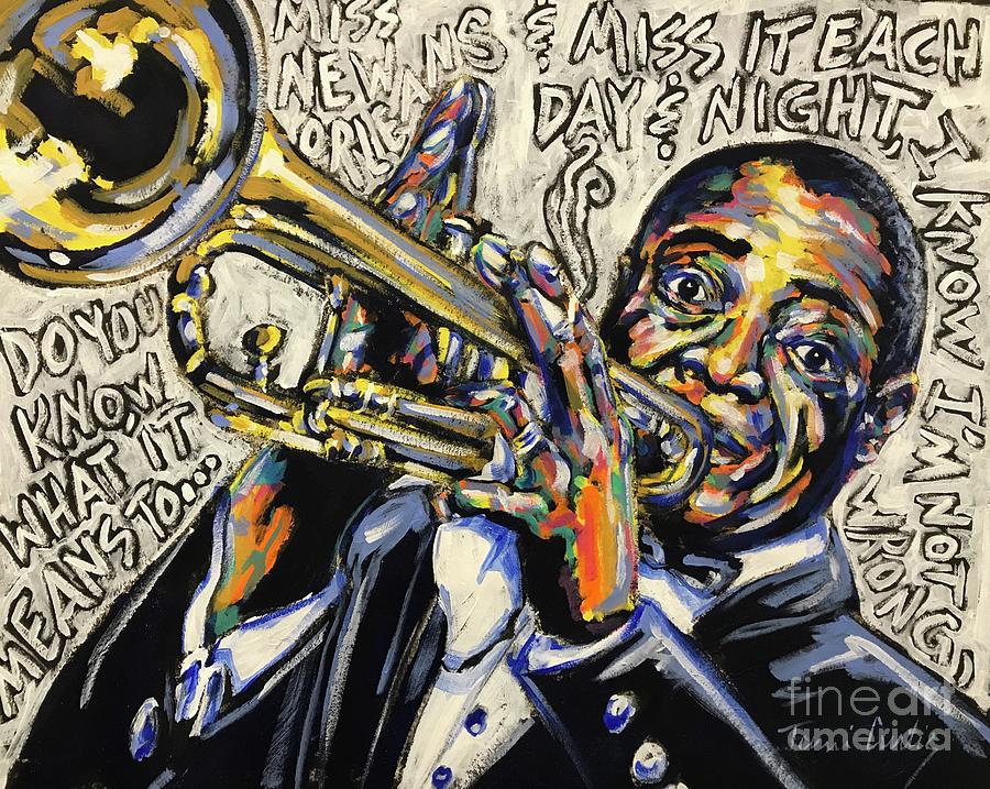 Louis Armstrong Painting - Satchmo and His Horn by Tami Curtis