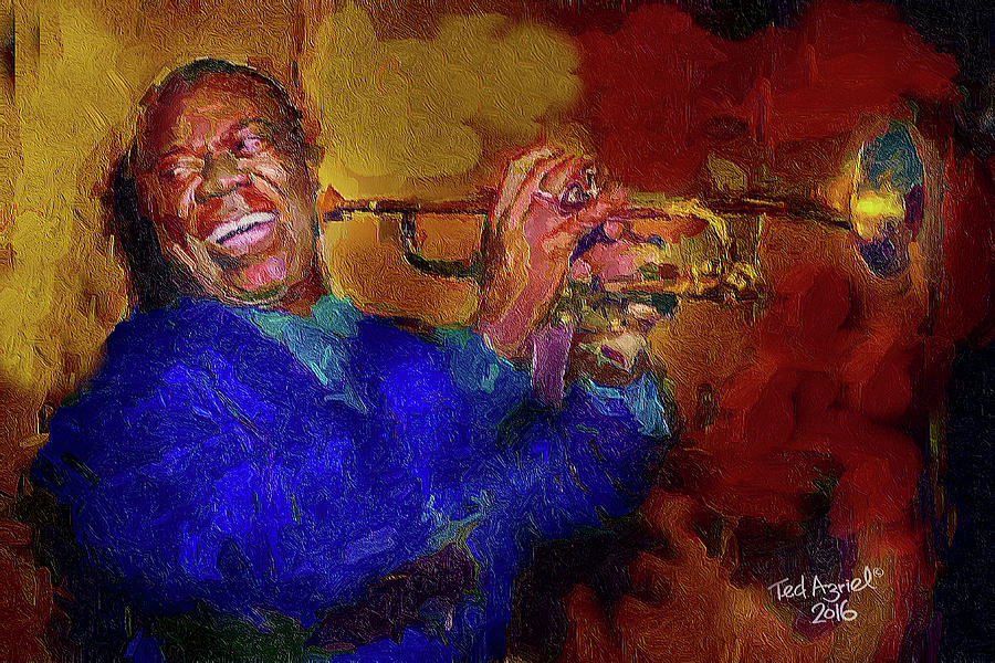 Satchmo Painting by Ted Azriel