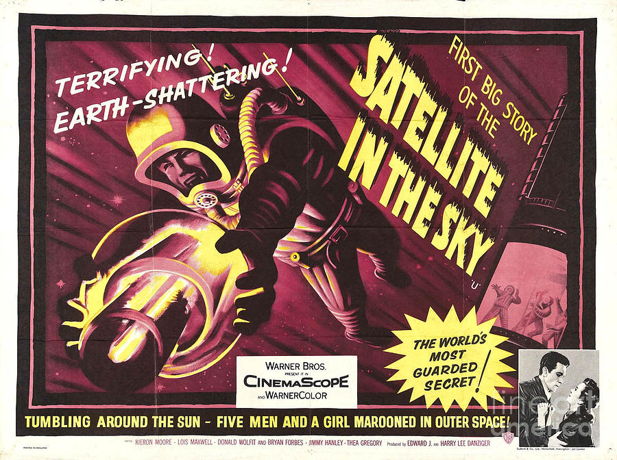 Satellite in the Sky retro movie poster Painting by Vintage Collectables