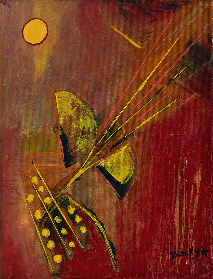 Abstract Painting - Satellite Technology by Donna Blackhall