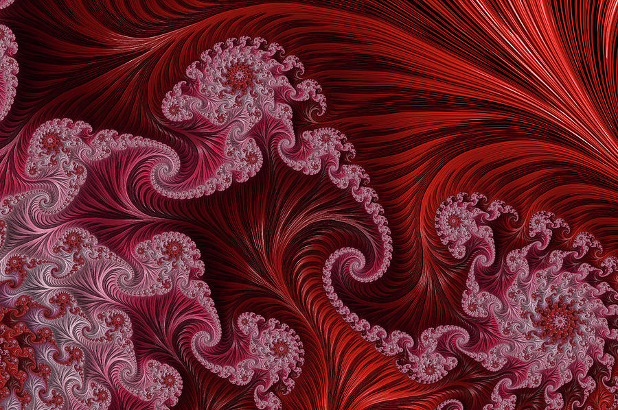 Red Abstract Digital Art - Satin And Lace Worn With Grace by Georgiana Romanovna