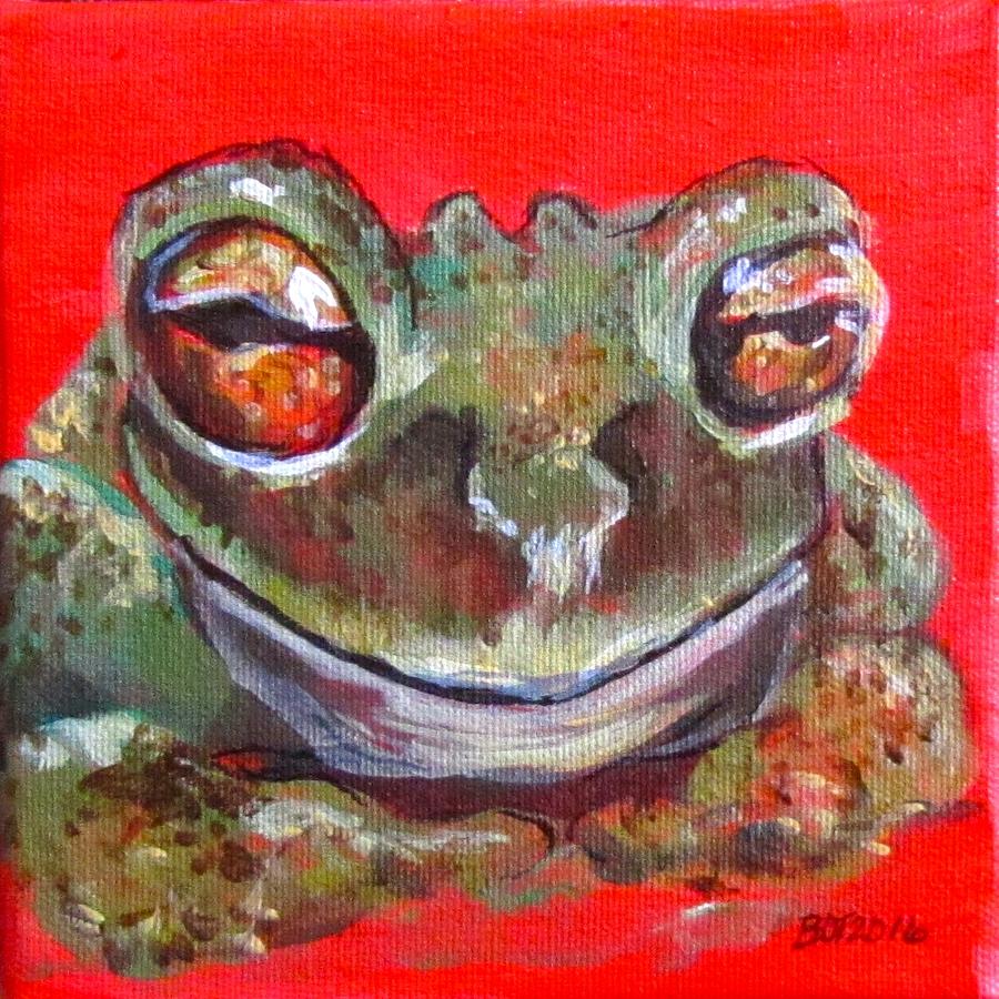 Satisfied Froggy  Painting by Barbara OToole