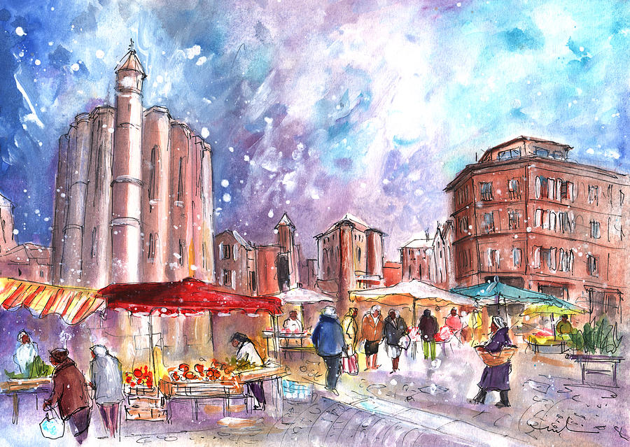 Saturday Market In Albi 02 Painting by Miki De Goodaboom