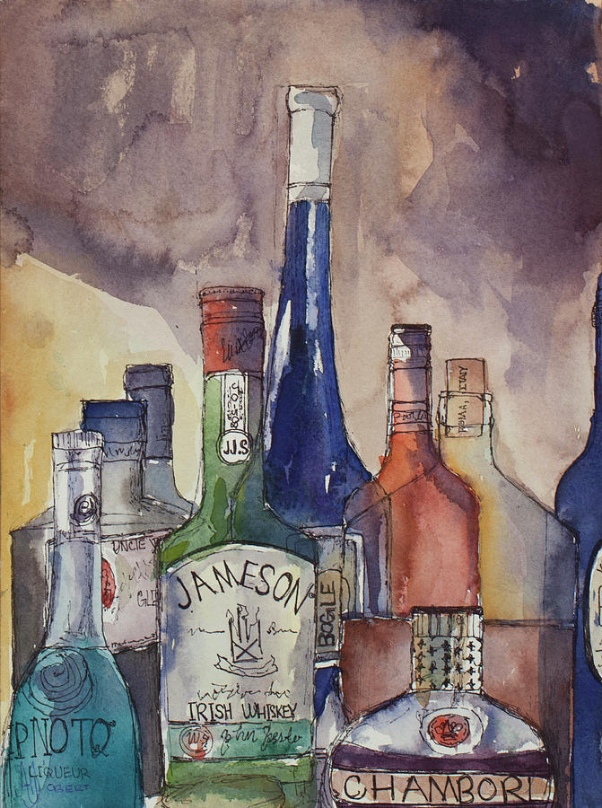 Bottle Still Life Painting by Ava Obert