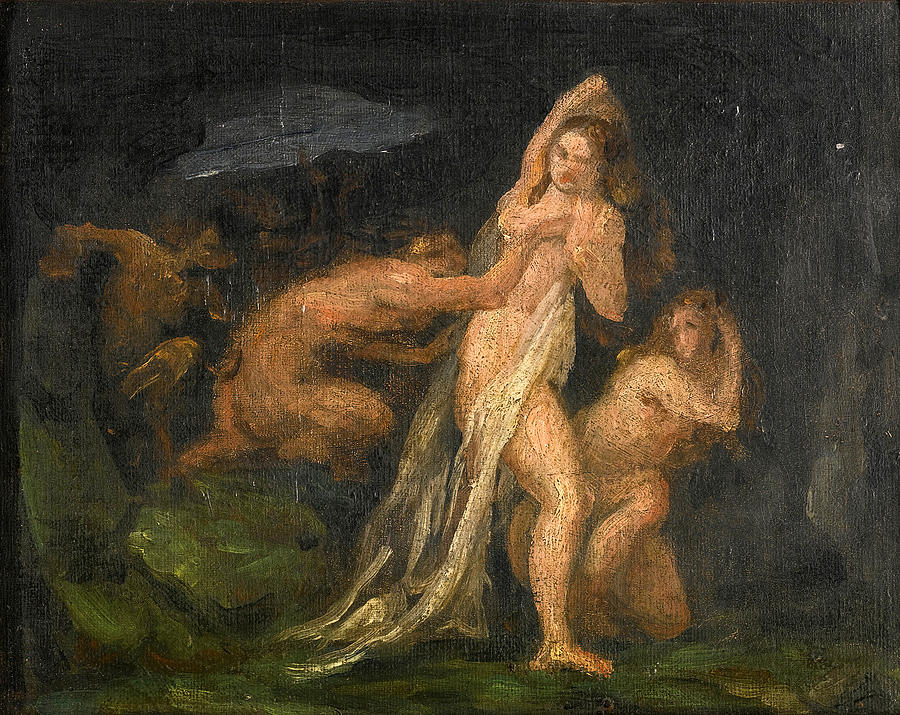 Satyrs and Nymphs Painting by Paul Cezanne