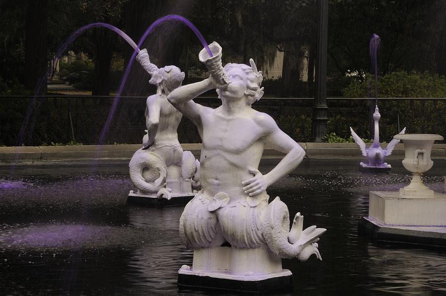 Satyrs spout Purple Water at Forsyth Fountain Photograph by Bradford Martin