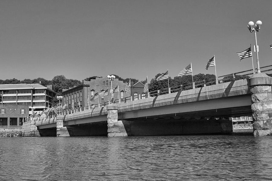 Black And White Photograph - Saugatuck River Bridge Westport CT by Stephanie McDowell