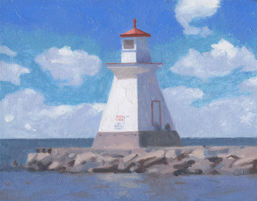 Summer Painting - Saugeen River Range Front Light by Charles Pompilius