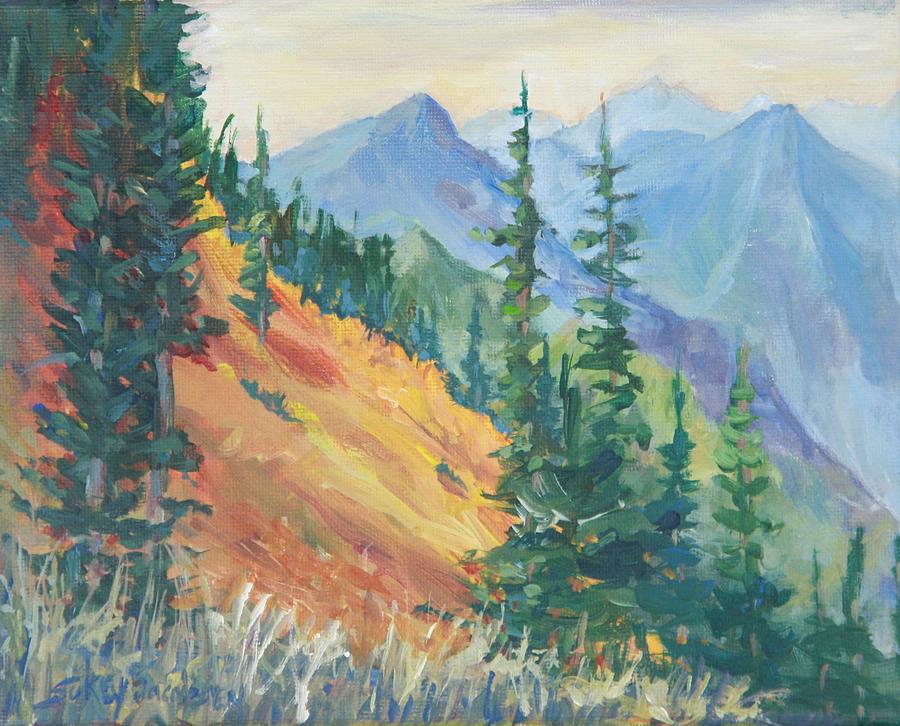 Mountain Painting - Sauk Mountain Slope by Sukey Watson