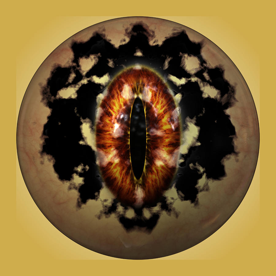 Graphic Illustration Digital Art - Saurons Eye by Mario Carini