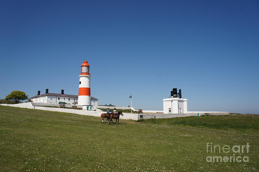 Souter Lighthouse and foghorn. Photograph by Elena Perelman