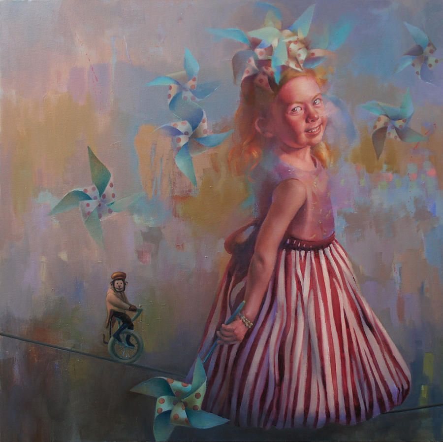 Figurative Painting - Savanah at Play by Cathy Locke Figurative Painting - Savanah at Play by Cathy Locke