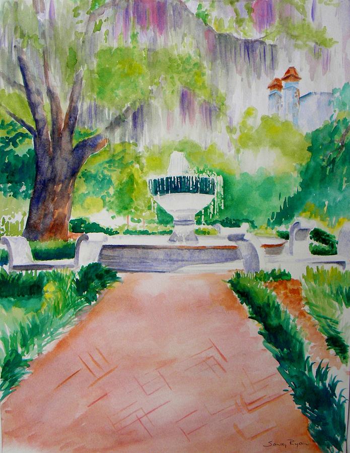 Fountain Painting - Savannah Afternoon by Sandy Ryan